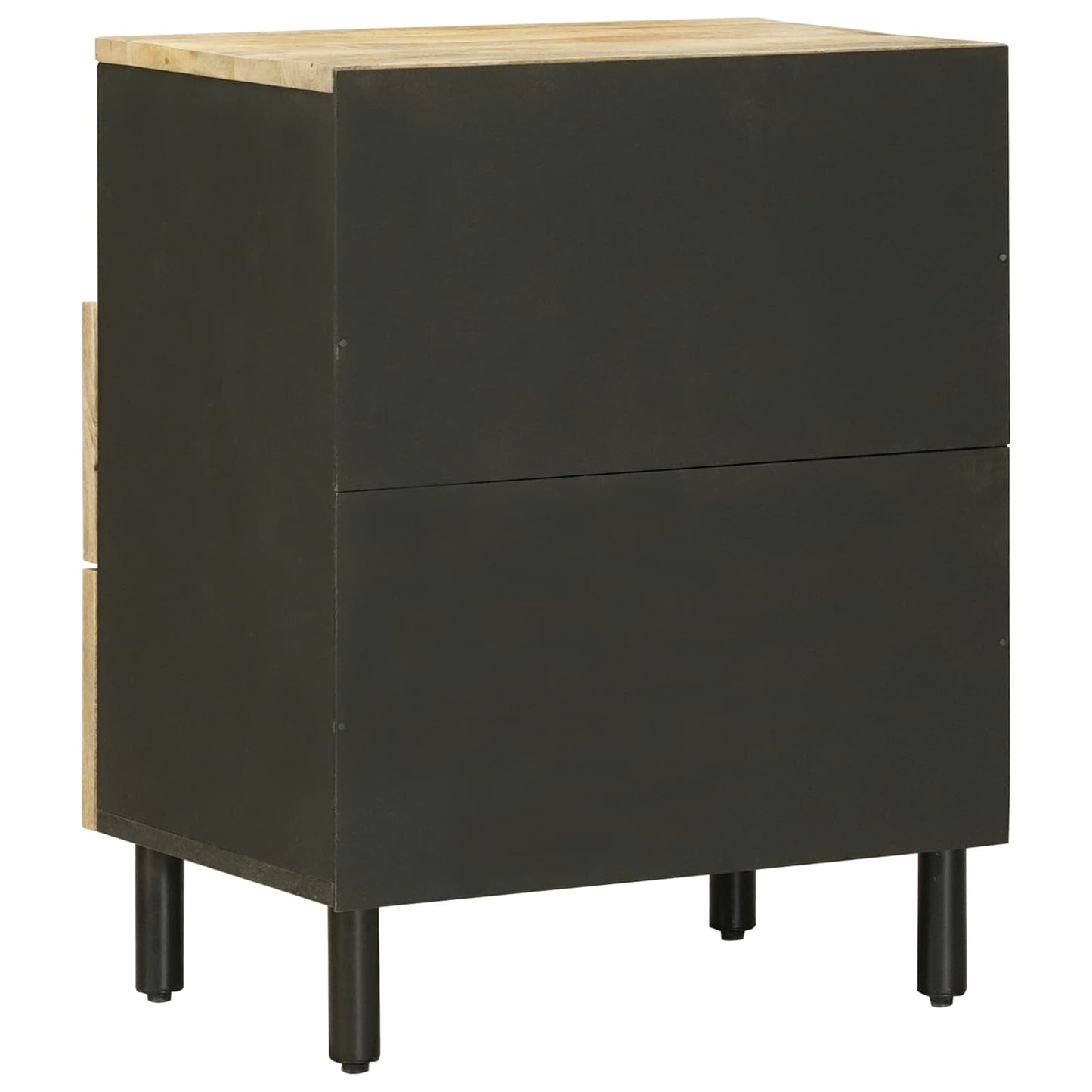 Bedside Table Brown and Black 50 x 33 x 60 cm Solid Mango Wood