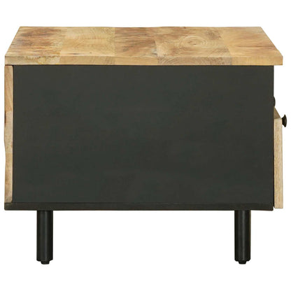 Coffee Table Brown and Black 80 x 54 x 40 cm Solid Mango Wood