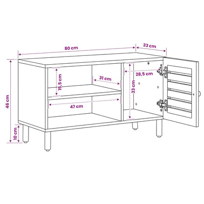 Storage Cabinets Natural 80 x 33 x 46 cm Solid Mango Wood