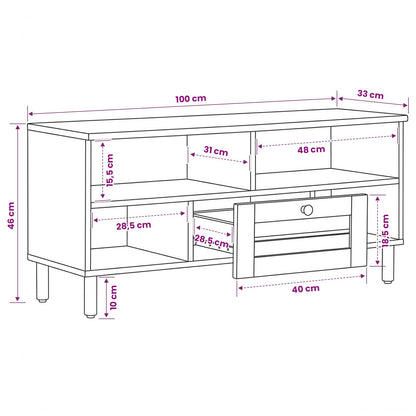 Storage Cabinets Natural 100 x 33 x 46 cm Solid Mango Wood