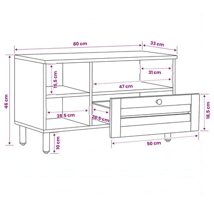 Storage Cabinets Brown 80 x 33.5 x 46 cm Solid Mango Wood