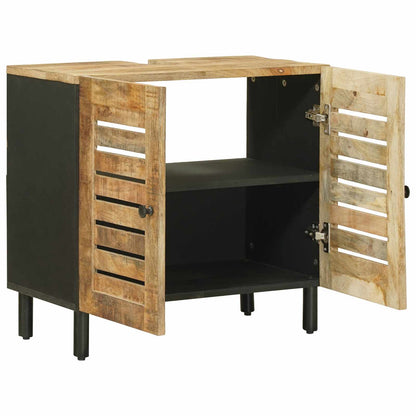 Sink cabinet Brown and Black 62 x 33 x 58 cm Solid Mango Wood