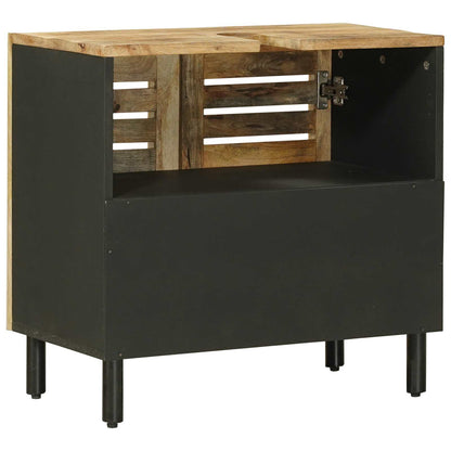 Sink cabinet Brown and Black 62 x 33 x 58 cm Solid Mango Wood