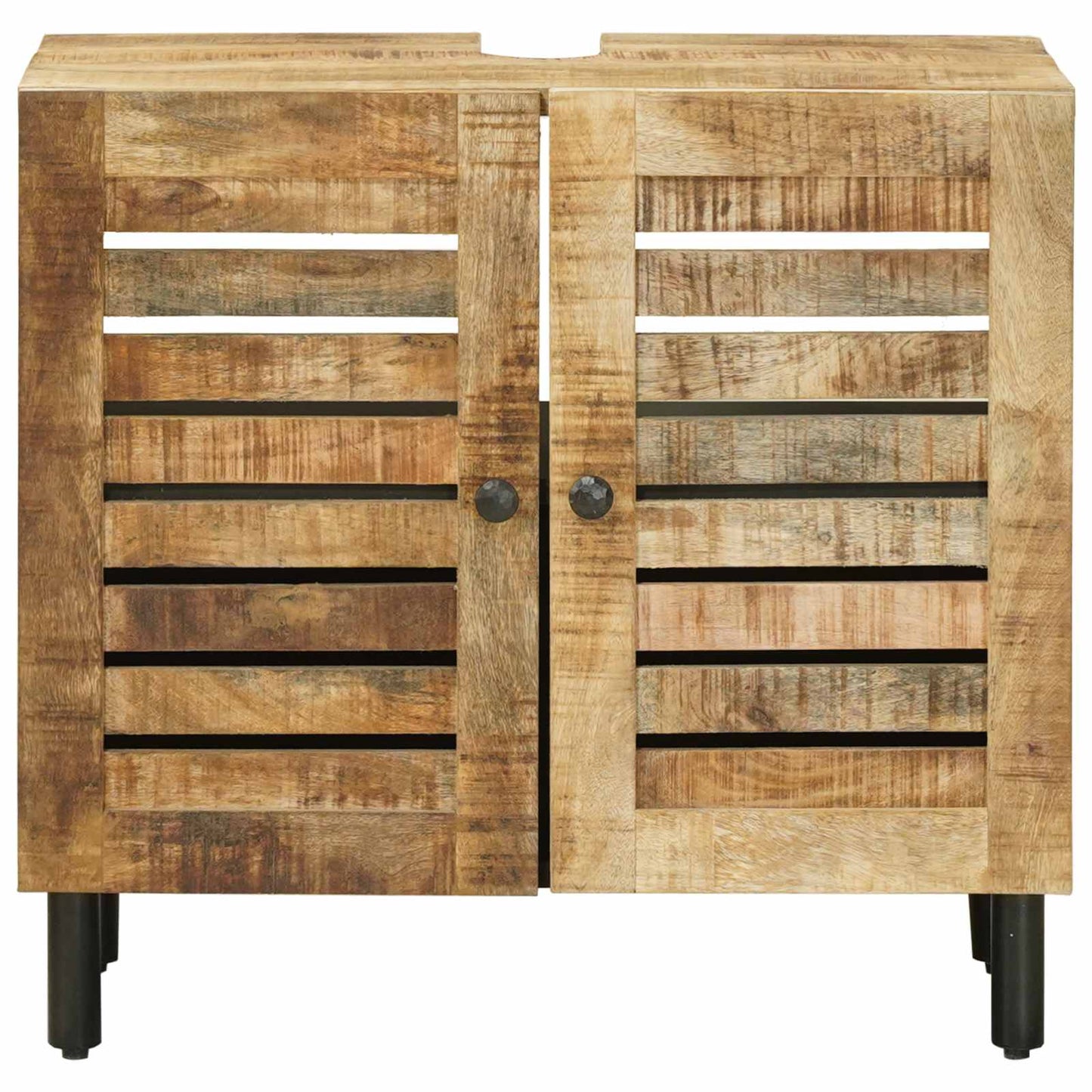Sink cabinet Brown and Black 62 x 33 x 58 cm Solid Mango Wood