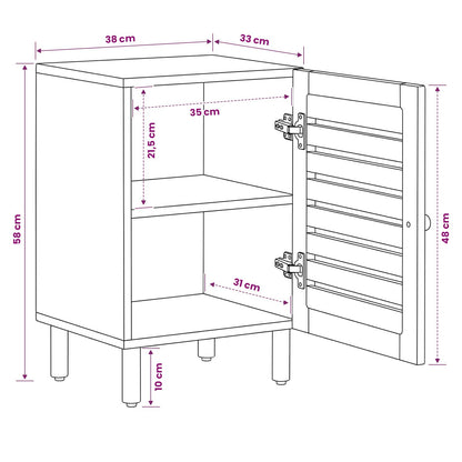 Bathroom Cabinet with Storage Brown and Black 38 x 33.5 x 58 cm