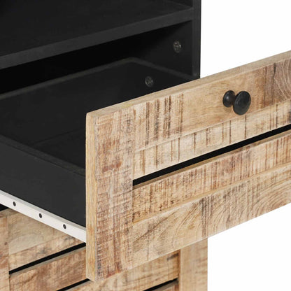 Bathroom Cabinet with Drawer Brown and Black 38 x 33.5 x 160 cm