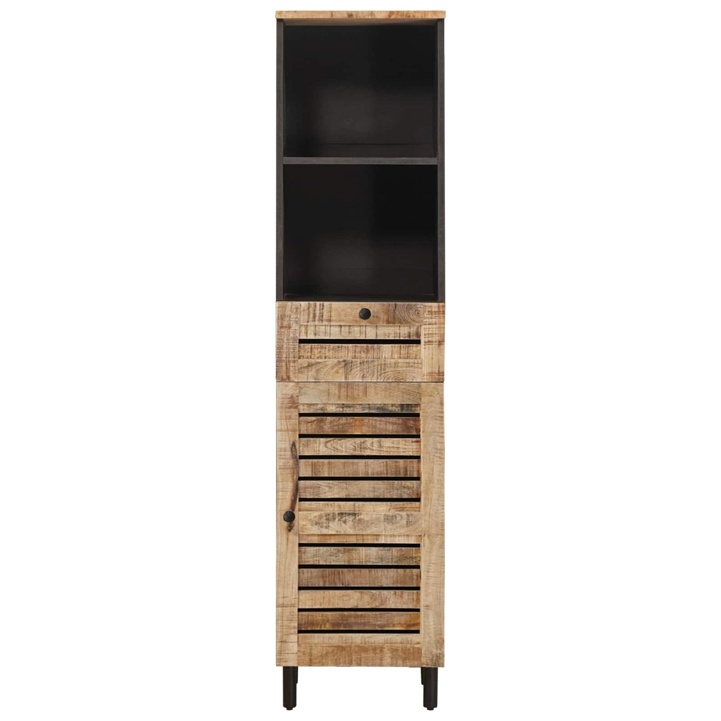 Bathroom Cabinet with Drawer Brown and Black 38 x 33.5 x 160 cm