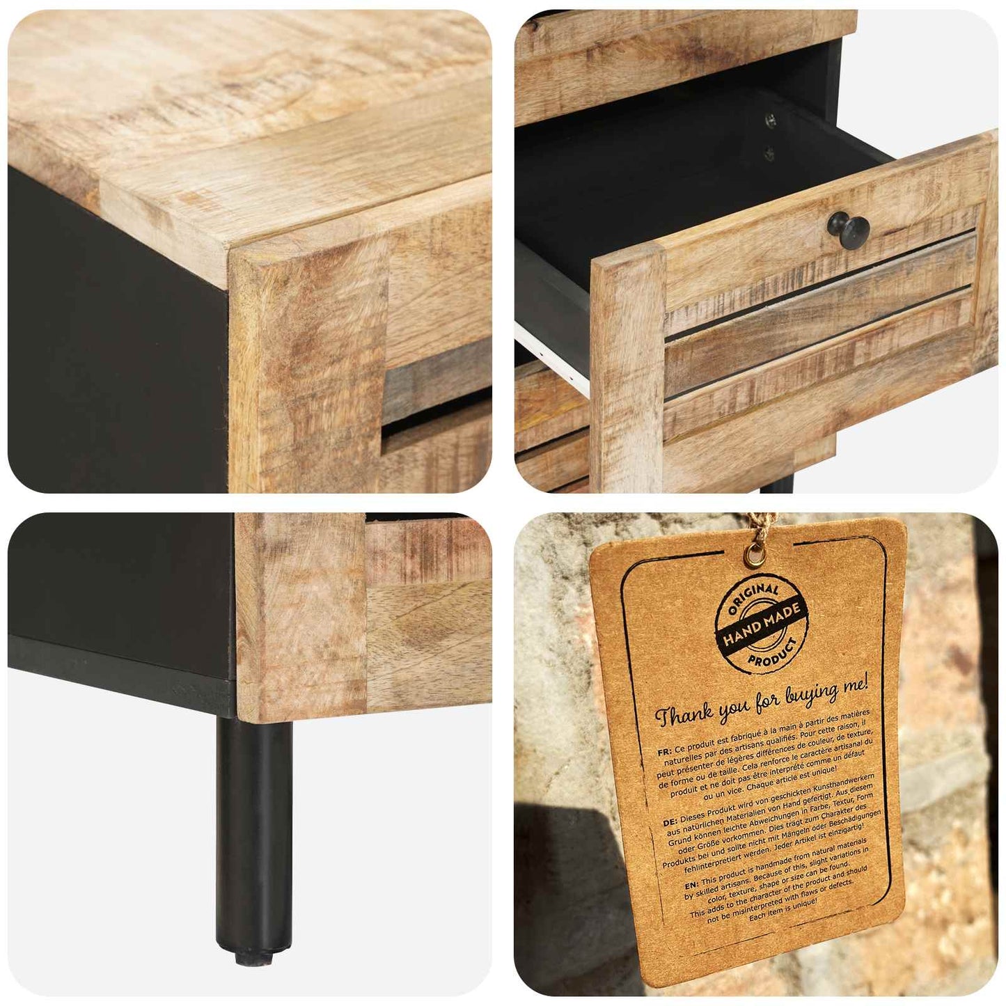 Storage Cabinets Natural 40 x 33 x 75 cm Solid Mango Wood