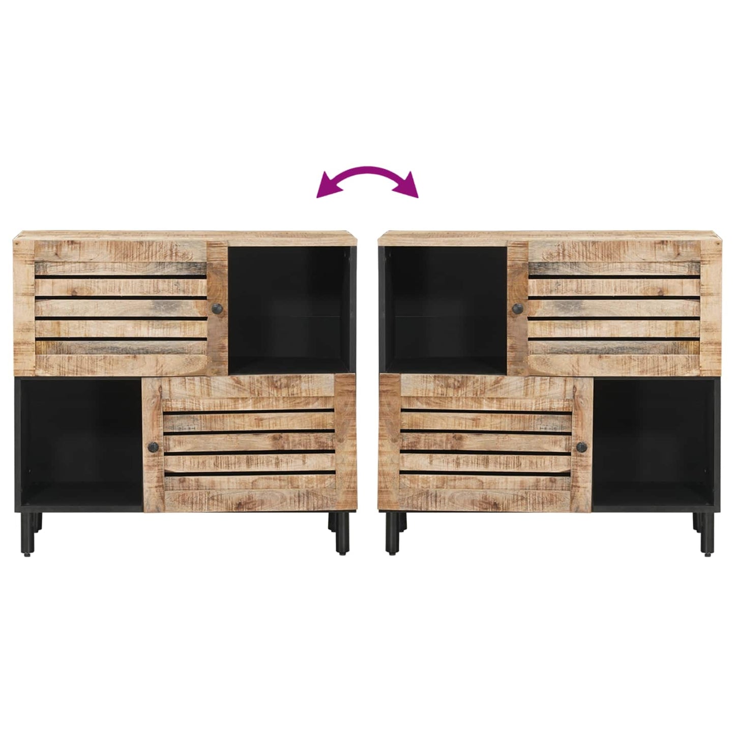Storage Cabinets Brown 80 x 33.5 x 75 cm Solid Mango Wood