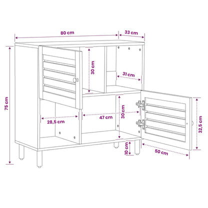 Storage Cabinets Brown 80 x 33.5 x 75 cm Solid Mango Wood