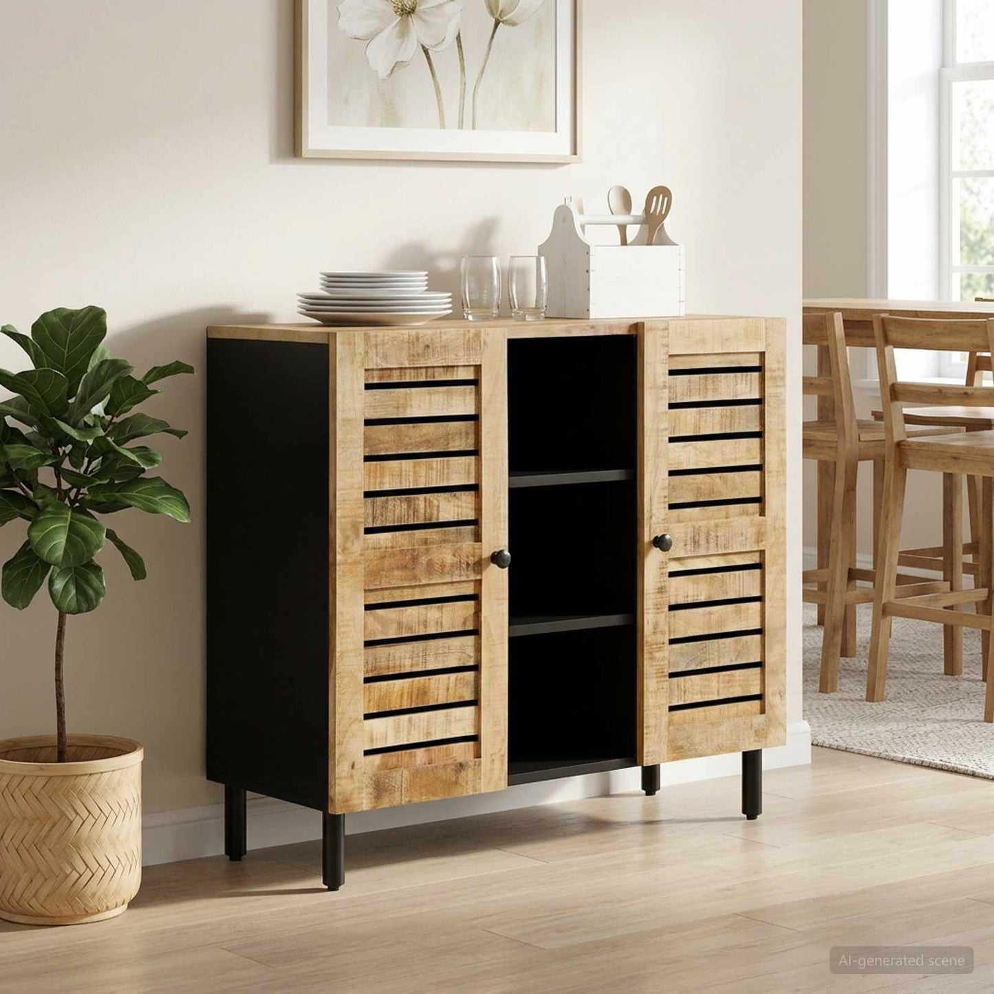 Storage Cabinets Natural 90 x 33 x 75 cm Solid Mango Wood