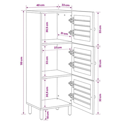 Storage Cabinets Natural 40 x 33 x 110 cm Solid Mango Wood