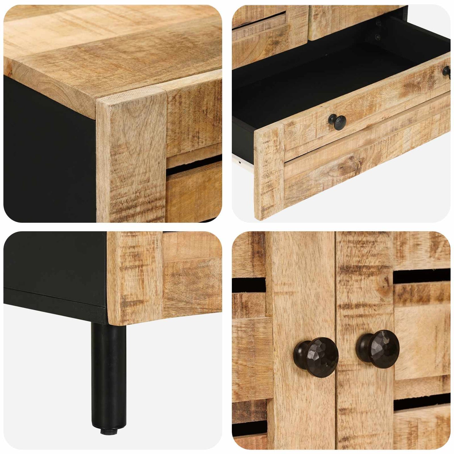Storage Cabinets Natural 60 x 33 x 100 cm Solid Mango Wood