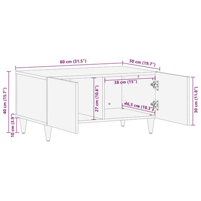 Coffee Table 80 x 50 x 40 cm Solid Mango Wood