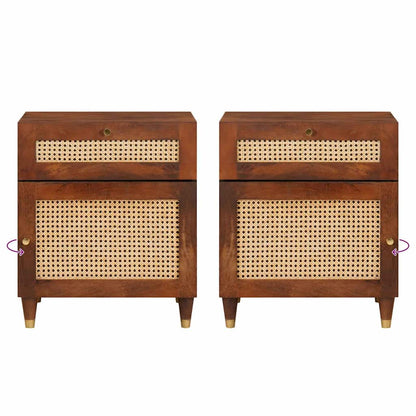 Bedside Tables with Drawer 50 x 33 x 60 cm Solid Mango Wood