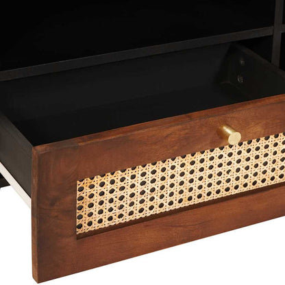 TV Cabinet with Drawer Brown 80 x 33.5 x 46 cm Solid Mango Wood