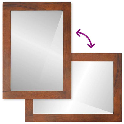Mirror Rectangular Brown and Silver 50 x 2.5 x 70 cm