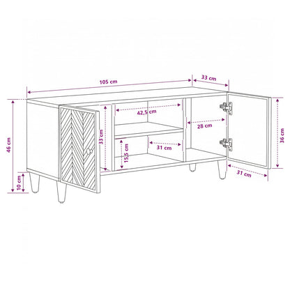 Storage Cabinets Brown 105 x 33.5 x 46 cm Solid Mango Wood