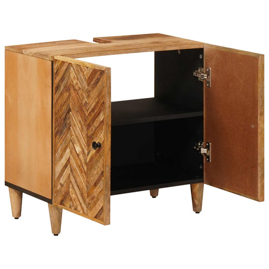 Sink cabinet with Door Brown 62 x 33 x 58 cm Solid Mango Wood