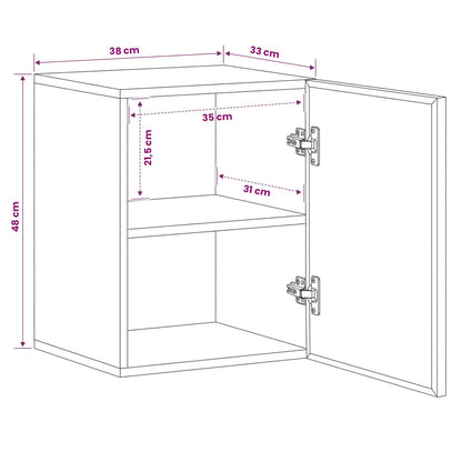 Hanging Cabinet Brown 38 x 33.5 x 48 cm Solid Mango Wood
