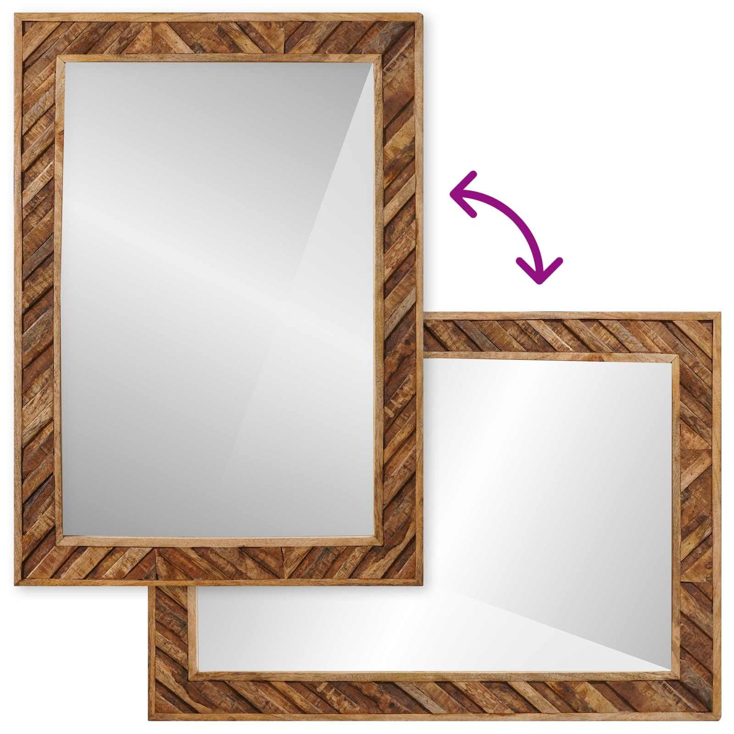 Mirror Wall-mounted with Mirror Brown 70 x 50 x 3 cm Glass