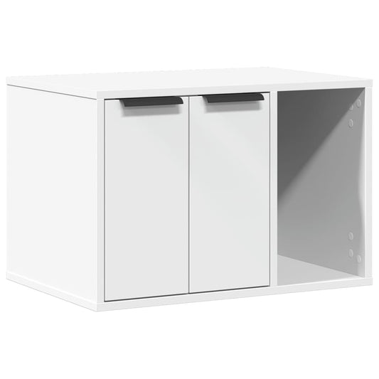 Cat Litter Box Enclosure White 60x40x40 cm Engineered Wood