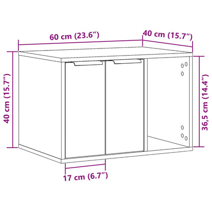 Cat Litter Box Enclosure Grey Sonoma 60x40x40 cm Engineered Wood