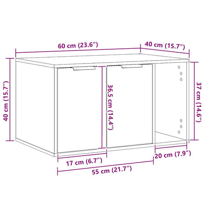 Cat Litter Box Enclosure Artisian Oak 60x40x40 cm Engineered Wood