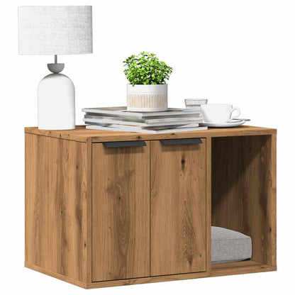 Cat Litter Box Enclosure Artisian Oak 60x40x40 cm Engineered Wood
