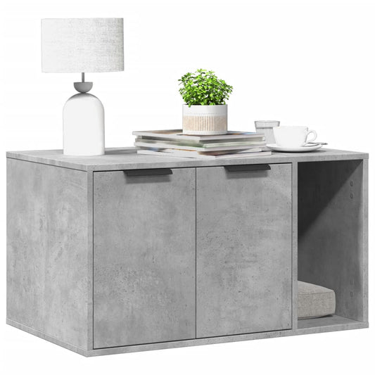 Cat Litter Box Enclosure Concrete Grey 80x50x45 cm Engineered Wood