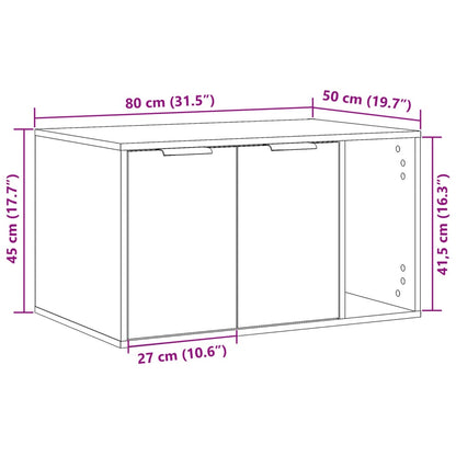 Cat Litter Box Enclosure Grey Sonoma 80x50x45 cm Engineered Wood