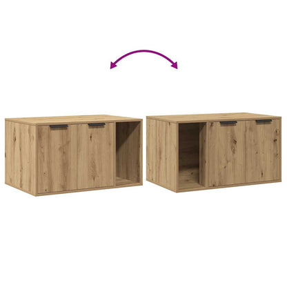 Cat Litter Box Enclosure Artisian Oak 80x50x45 cm Engineered Wood