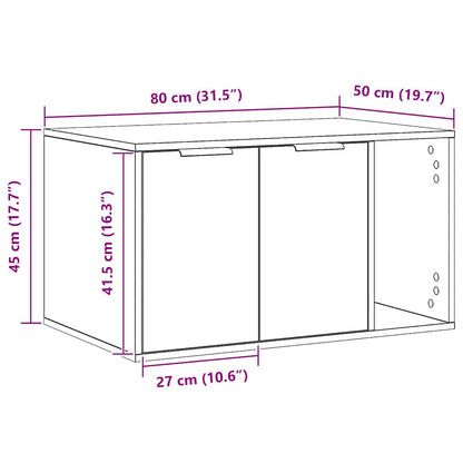 Cat Litter Box Enclosure Artisian Oak 80x50x45 cm Engineered Wood
