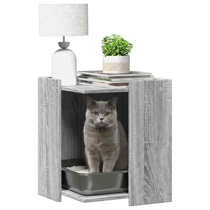 Cat Litter Box Enclosure Grey Sonoma 42x42x51 cm Engineered Wood