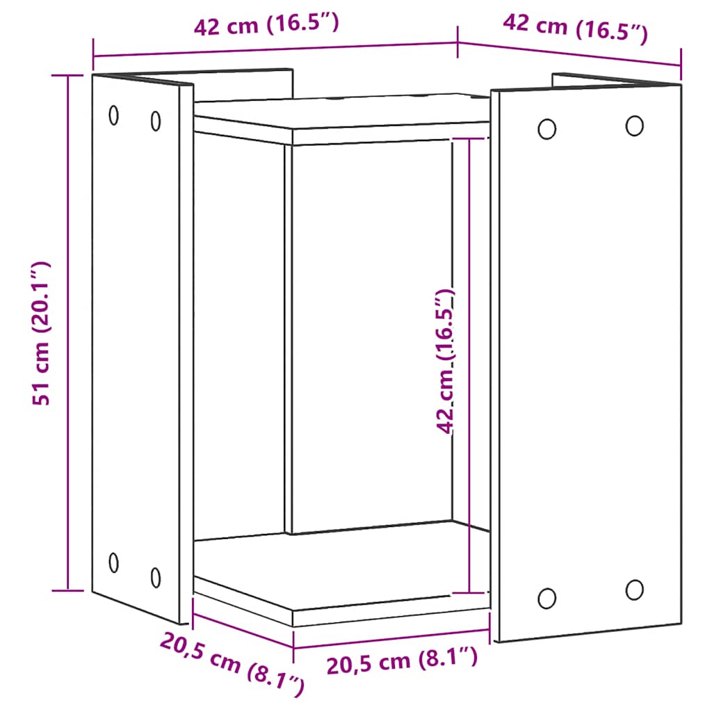 Cat Litter Box Enclosure Artisan Oak 42 x 42 x 51 cm