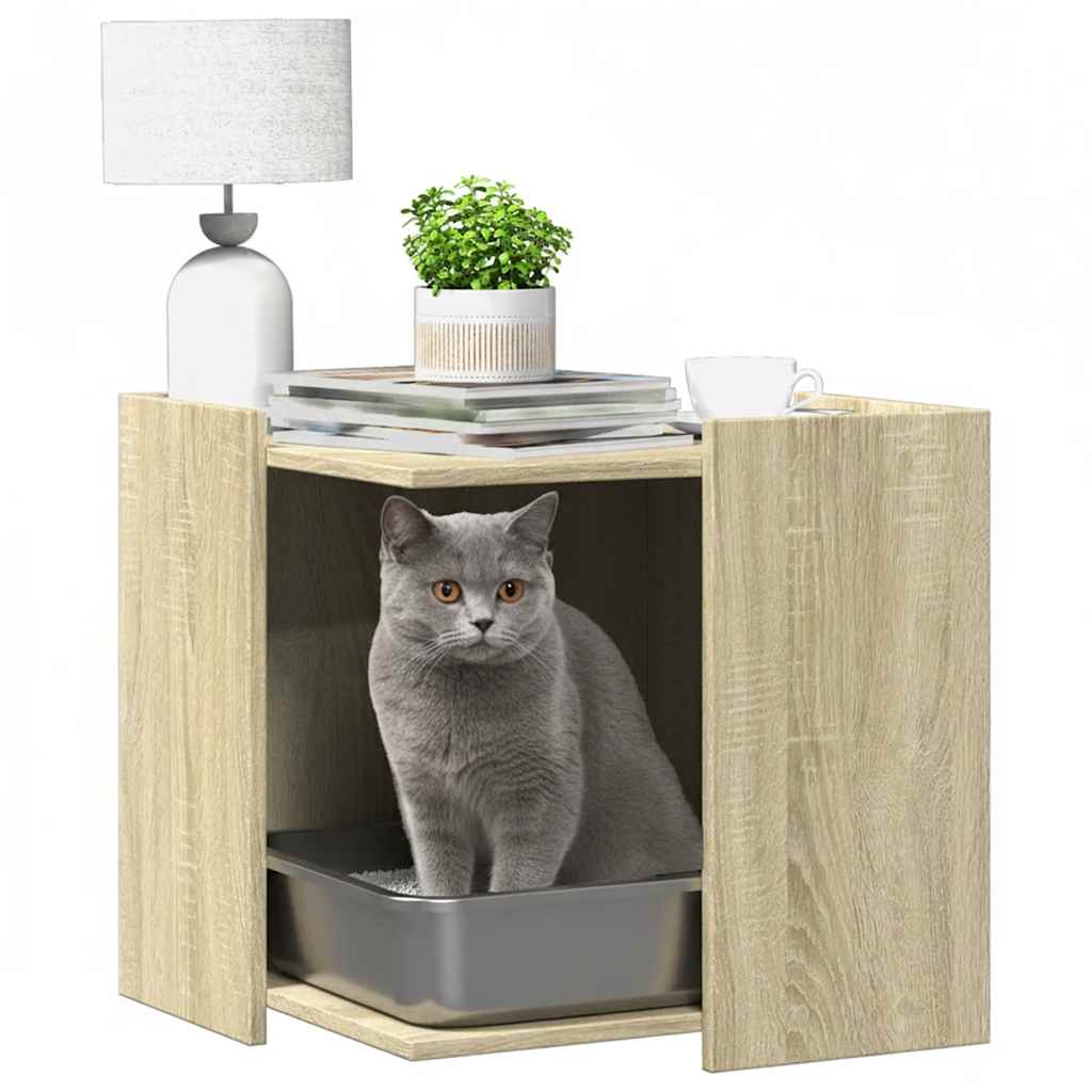 Cat Litter Box Enclosure Sonoma Oak 53 x 53 x 51 cm