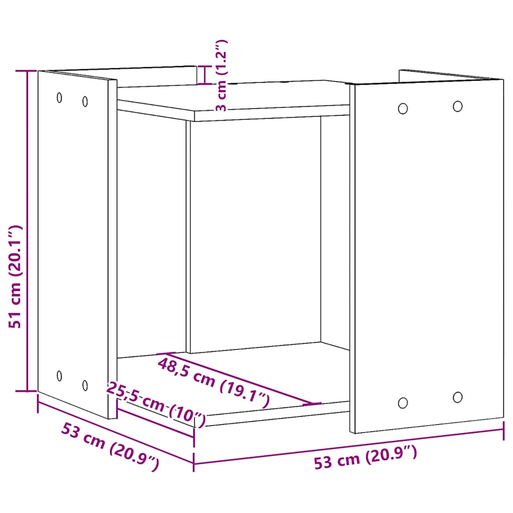 Cat Litter Box Enclosure Sonoma Oak 53 x 53 x 51 cm