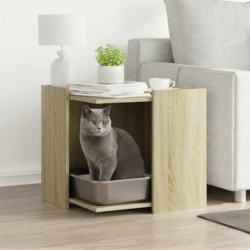 Cat Litter Box Enclosure Sonoma Oak 53 x 53 x 51 cm