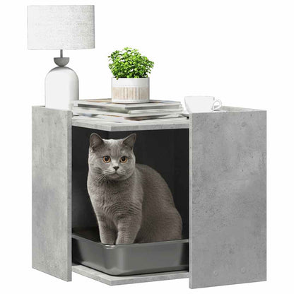 Cat Litter Box Enclosure Concrete Grey 53 x 53 x 51 cm