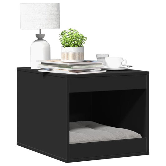 Cat Litter Box Enclosure Black 47x59x42 cm Engineered Wood