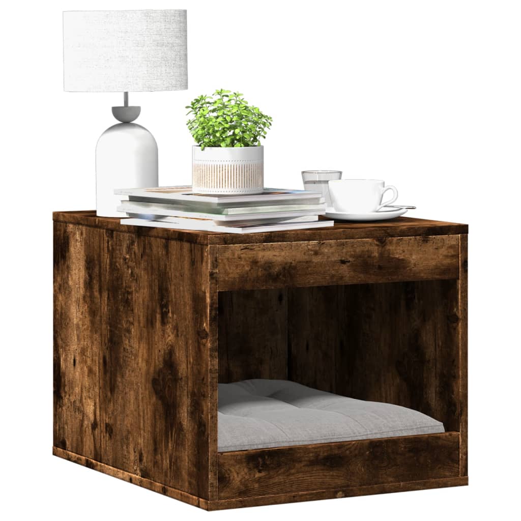 Cat Litter Box Enclosure Smoked Oak 47x59x42 cm Engineered Wood
