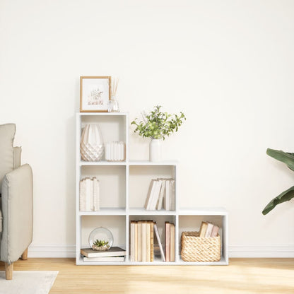 Room Divider Bookcase 3-Tier White 99x29x99 cm Engineered Wood
