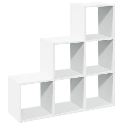 Room Divider Bookcase 3-Tier White 99x29x99 cm Engineered Wood