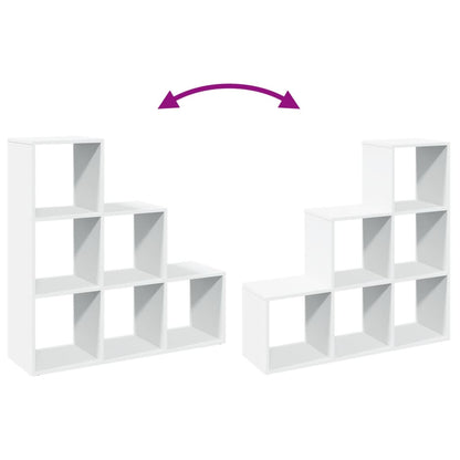 Room Divider Bookcase 3-Tier White 99x29x99 cm Engineered Wood