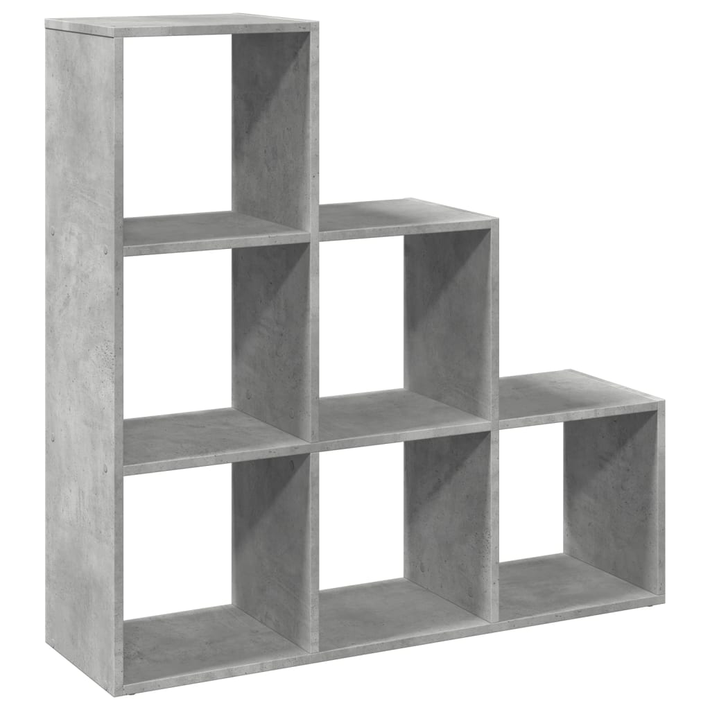 Room Divider Bookcase 3-Tier Concrete Grey 99x29x99 cm Engineered Wood