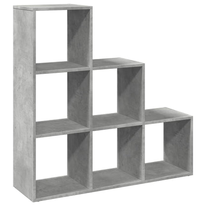 Room Divider Bookcase 3-Tier Concrete Grey 99x29x99 cm Engineered Wood