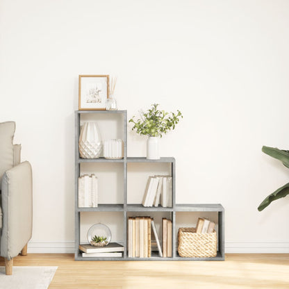 Room Divider Bookcase 3-Tier Concrete Grey 99x29x99 cm Engineered Wood