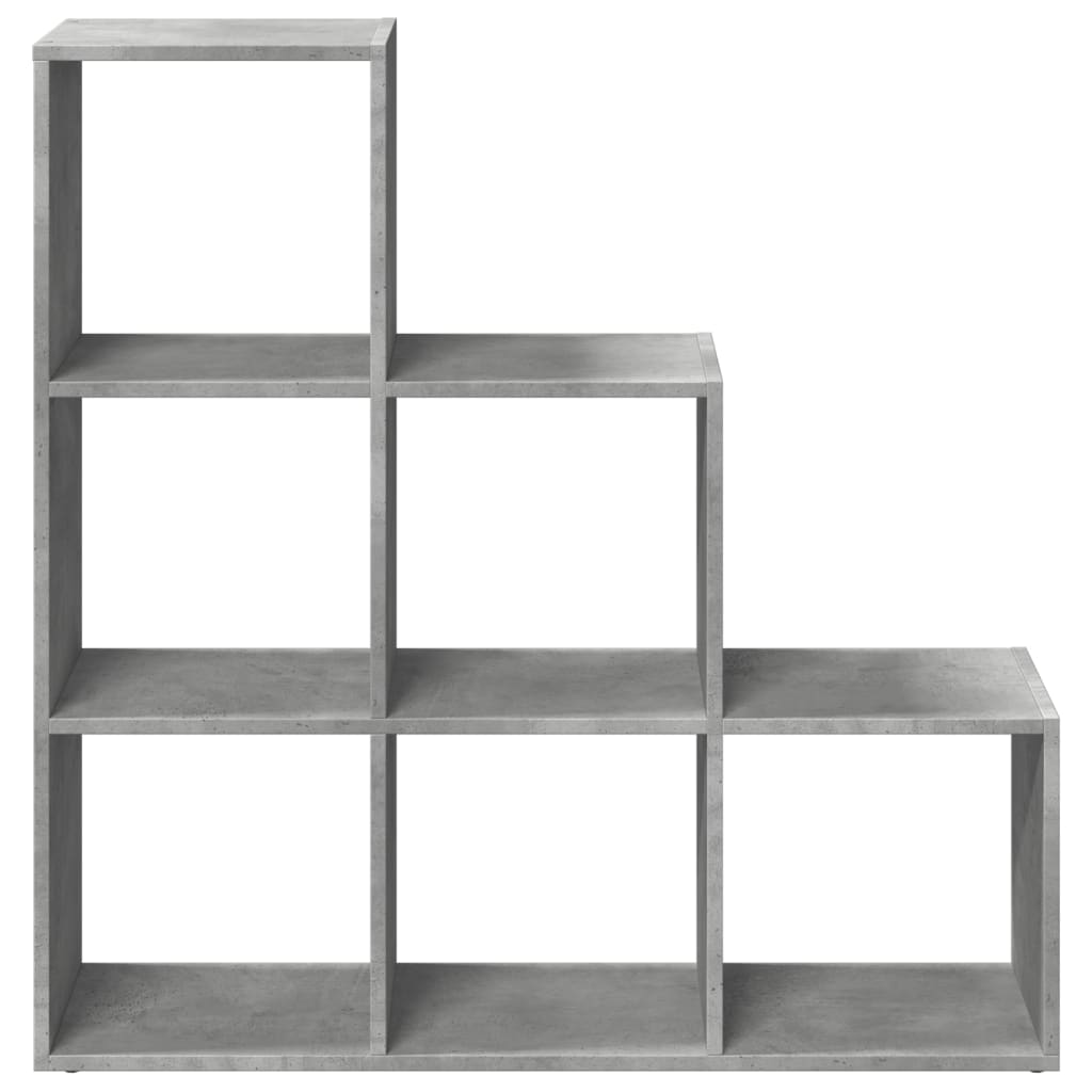 Room Divider Bookcase 3-Tier Concrete Grey 99x29x99 cm Engineered Wood