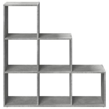 Room Divider Bookcase 3-Tier Concrete Grey 99x29x99 cm Engineered Wood