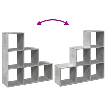 Room Divider Bookcase 3-Tier Concrete Grey 99x29x99 cm Engineered Wood